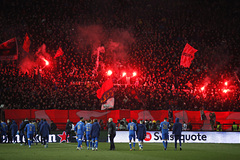 Фанаты «Црвены Звезды» провели акцию в поддержку России на матче Евролиги