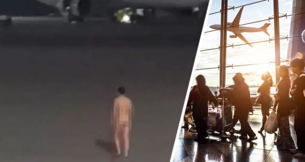В аэропорт проник голый мужчина, вызвав ажиотаж в соцсетях